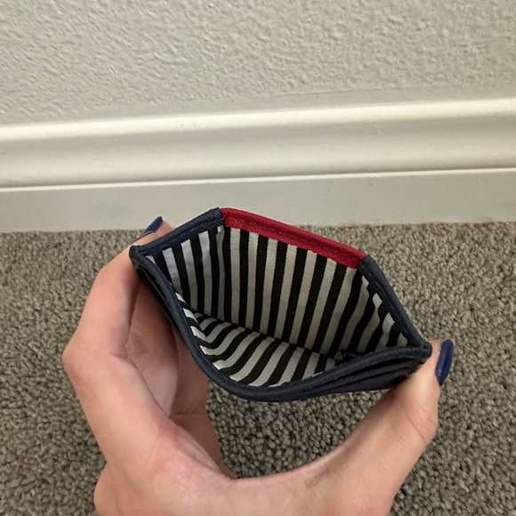 Kate Spade Cameron Street Racing Stripe Card Holder Wallet Blue / Red - Picture 3 of 5